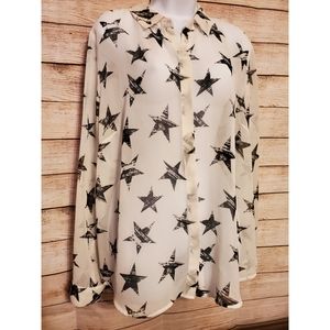 Lane Bryant Sheer Button Up Blouse